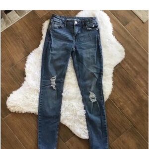 Old Navy Blue Skinny Jeans Distressed Style